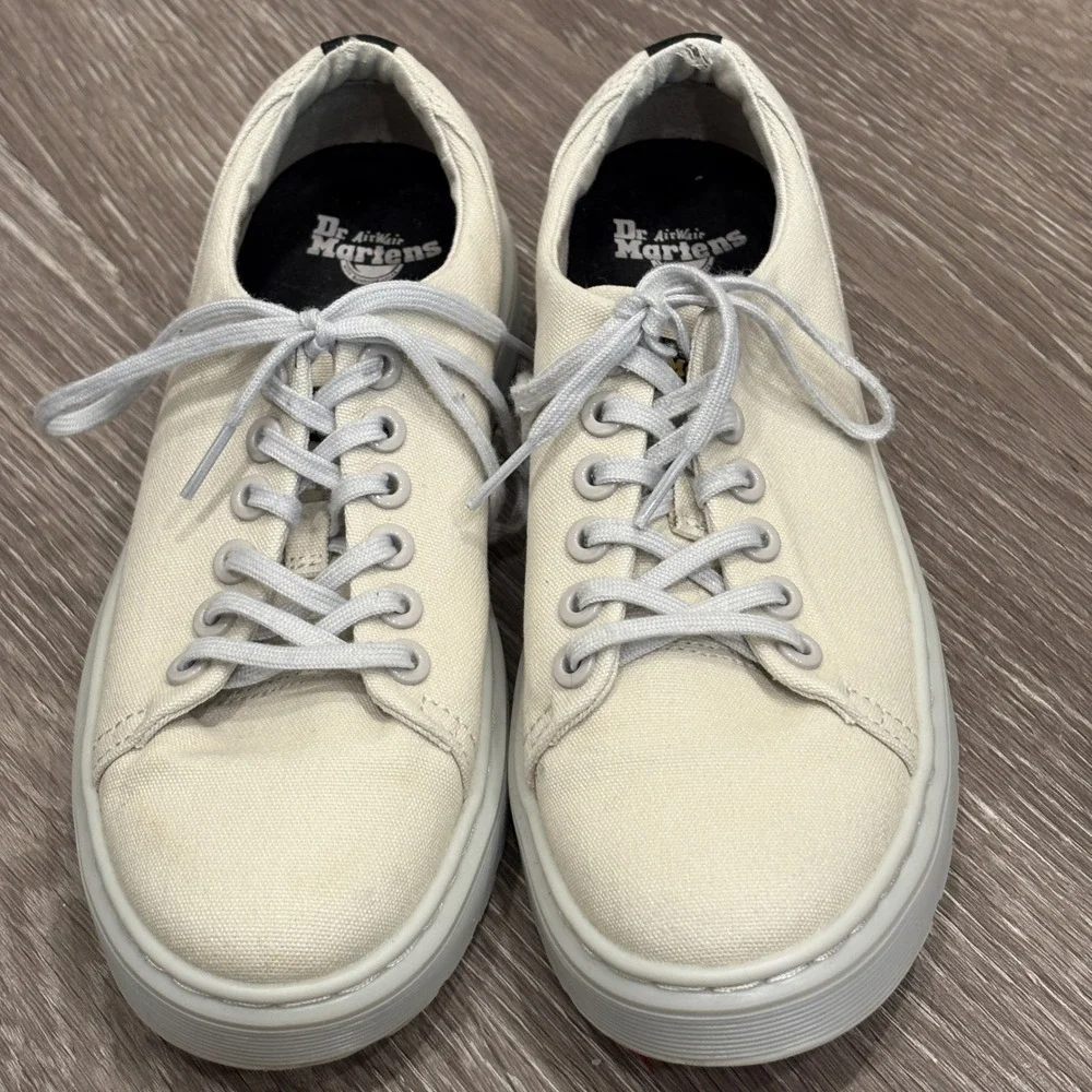 Dr. Martens Dante Canvas Casual Shoes Beige Parchment Low Top Sneakers 6-6.5